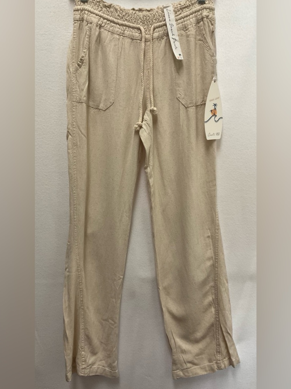 CALI 1850 Women’s Straight Leg Drawstring Pants-Cream